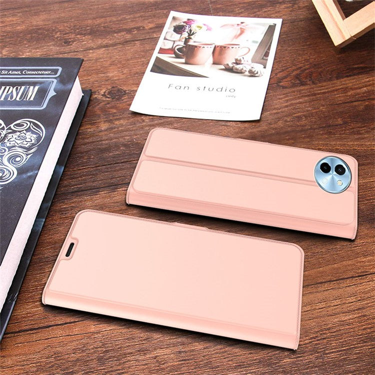 For vivo Y38 5G Case Card Holder PU Leather Protective Phone Cover - Rose Gold