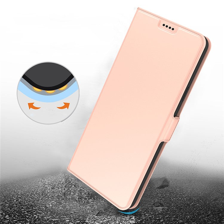 For vivo Y18e 4G Case Leather Stand Slip Phone Cover with Card Slots - Rose Gold