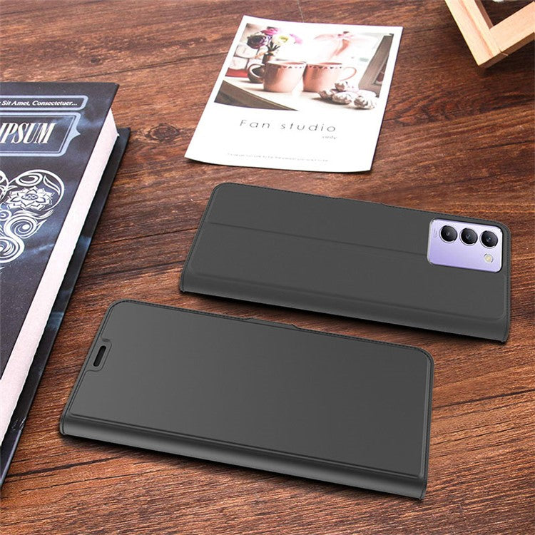 For vivo V30 SE 5G Case Magnetic Clasp Folio Leather Phonecover - Black