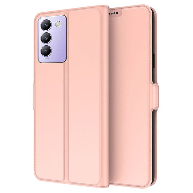 For vivo V30 SE 5G Case Magnetic Clasp Folio Leather Phone Cover - Rose Gold