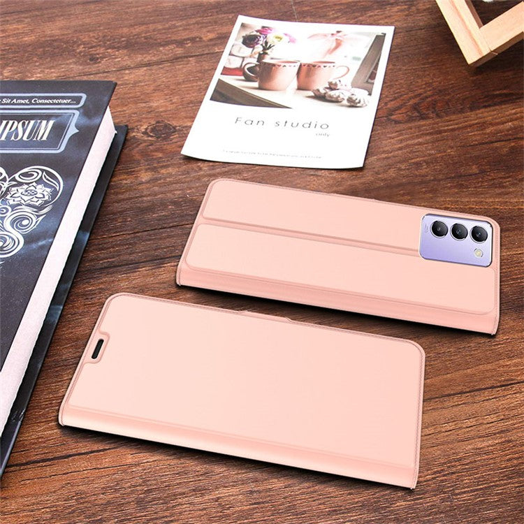 For vivo V30 SE 5G Case Magnetic Clasp Folio Leather Phone Cover - Rose Gold