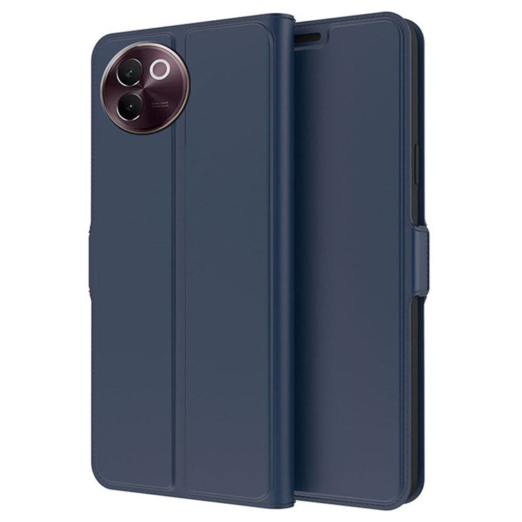 For vivo V30e 5G Case Leather+TPU Card Slots Phone Cover with Magnetic Clasps - Blue