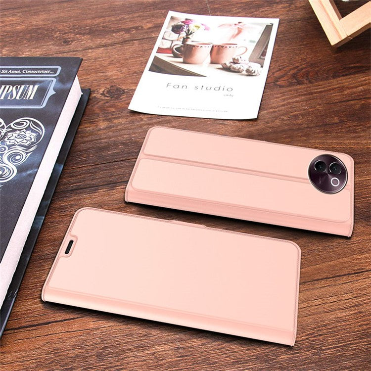 For vivo V30e 5G Case Leather+TPU Card Slots Phone Cover with Magnetic Clasps - Rose Gold