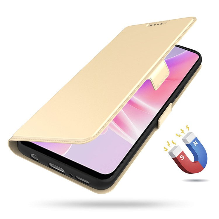 For vivo iQOO Z9x 5G Case Card Slots Stand Phone Leather Cover Dual Magnetic Clasps - Gold