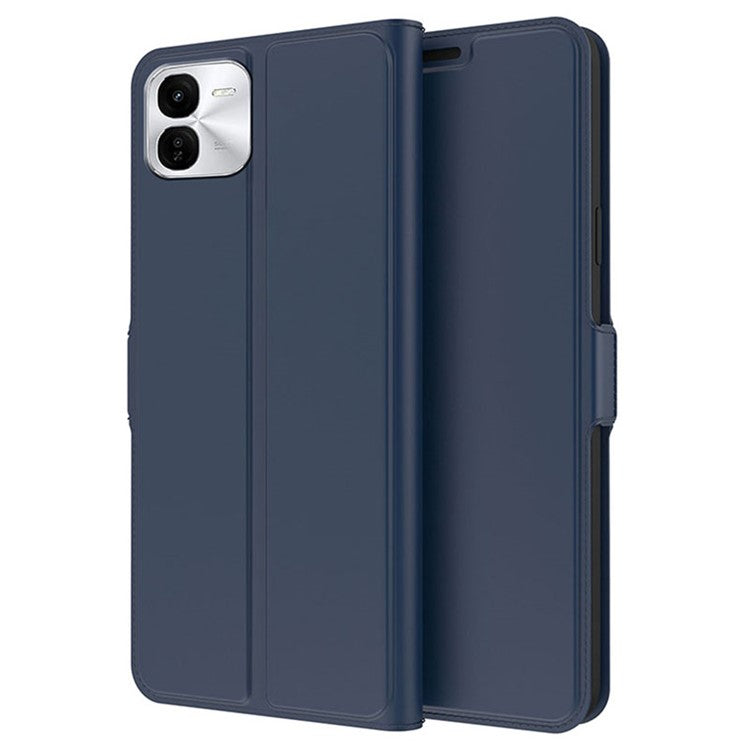 For vivo iQOO Z9x 5G Case Card Slots Stand Phone Leather Cover Dual Magnetic Clasps - Blue