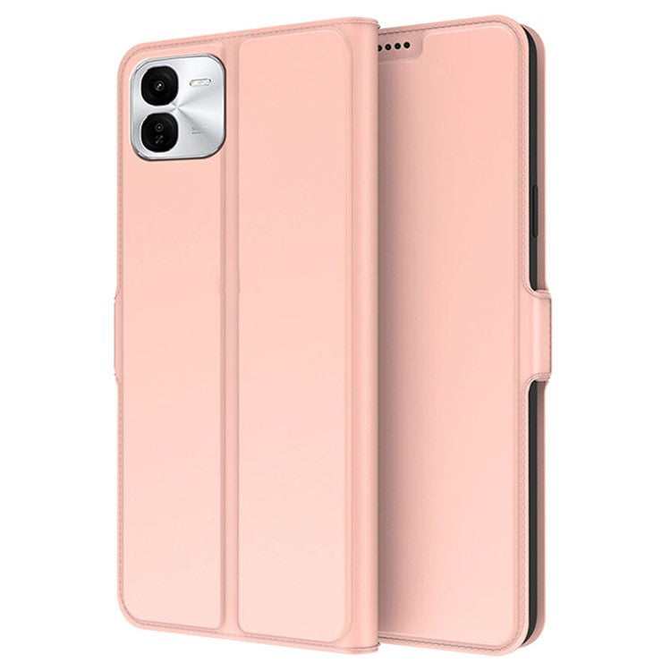 For vivo iQOO Z9x 5G Case Card Slots Stand Phone Leather Cover Dual Magnetic Clasps - Rose Gold