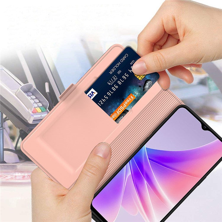 For vivo iQOO Z9x 5G Case Card Slots Stand Phone Leather Cover Dual Magnetic Clasps - Rose Gold