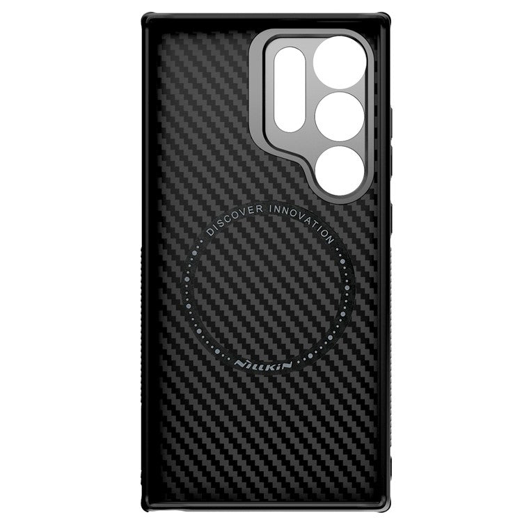 NILLKIN Carboprof Case for Samsung Galaxy S24 Ultra Magnetic Case TPU+Aramid Fiber Lens Kickstand Phone Cover