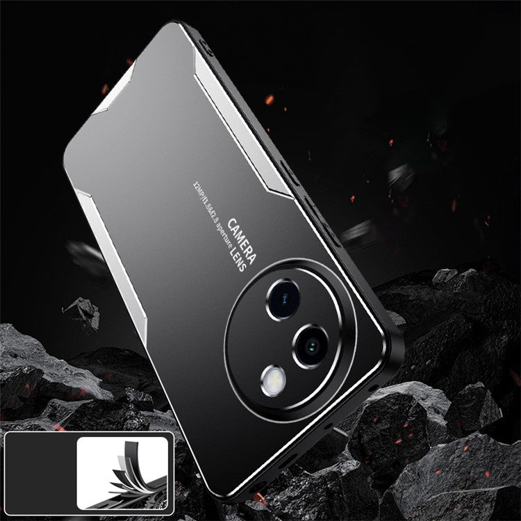 For vivo V30e 5G Case Aluminum Alloy Anti-Fall Phone Cover - Silver