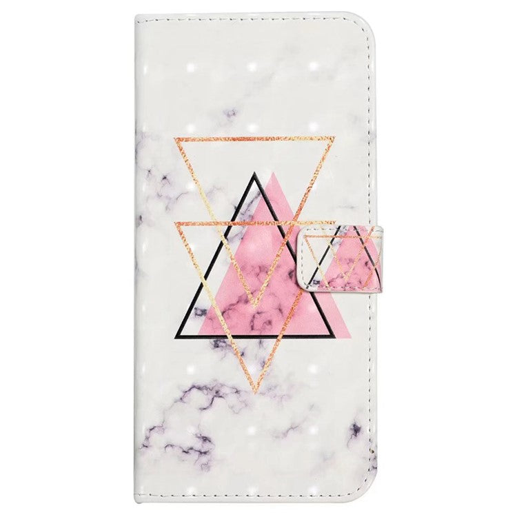 For Google Pixel 8a Mobile Phone Case 3D Pattern Printing Leather Cover - Triangle Marble