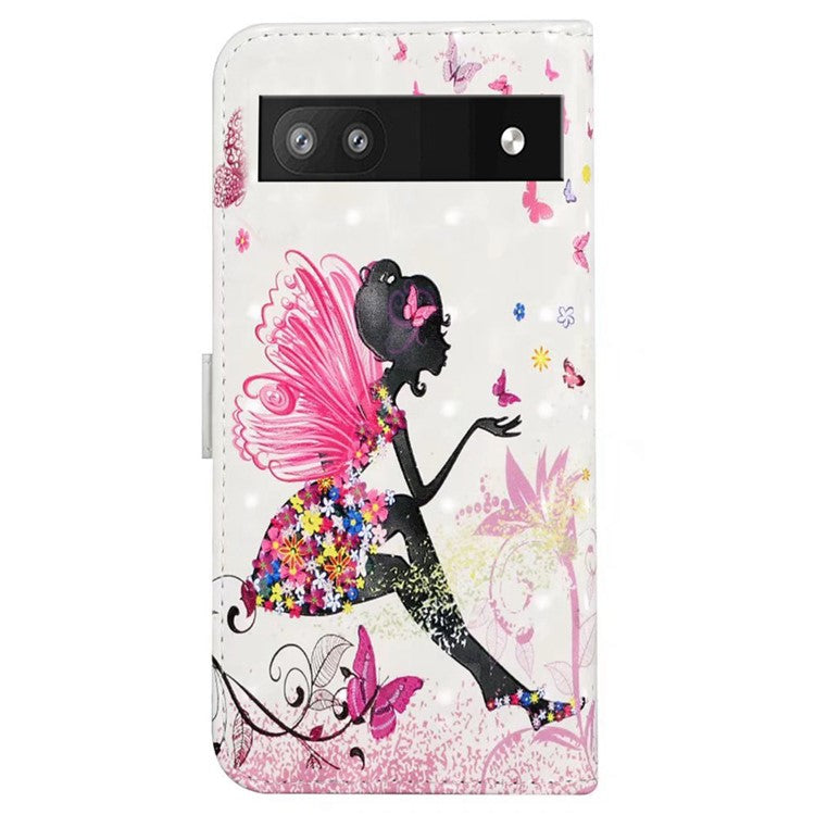 For Google Pixel 8a Mobile Phone Case 3D Pattern Printing Leather Cover - Girl