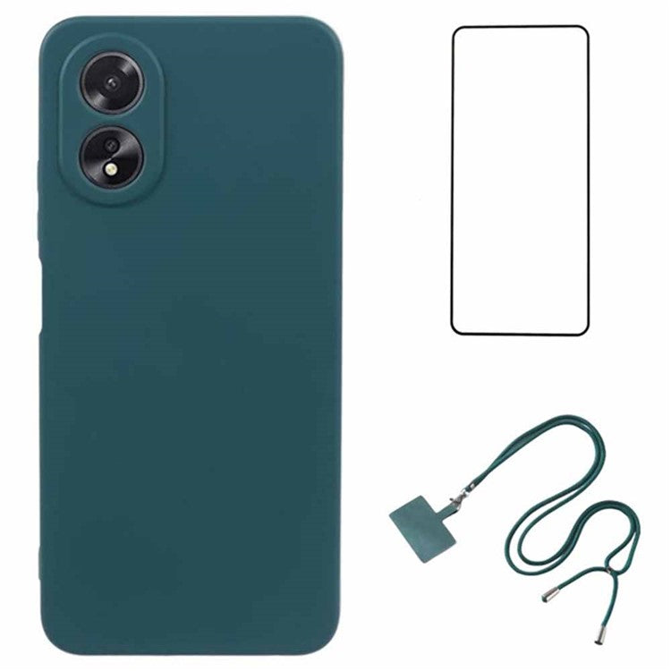 WANLONFENG RB1 Series For Oppo A78 4G Case TPU Phone Cover Mobile Accessories Set 3-in-1 - Army Green