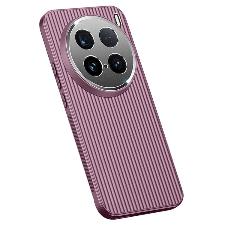 For vivo X100 Ultra 5G Cell Phone Case PC+TPU Metal Lens Frame Anti-shock Cover - Purple