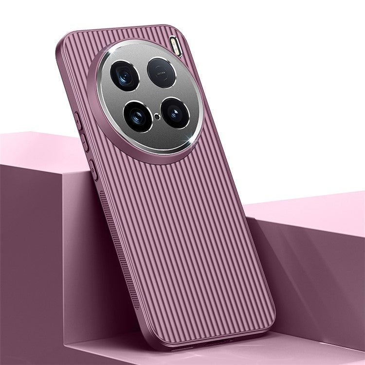 For vivo X100 Ultra 5G Cell Phone Case PC+TPU Metal Lens Frame Anti-shock Cover - Purple