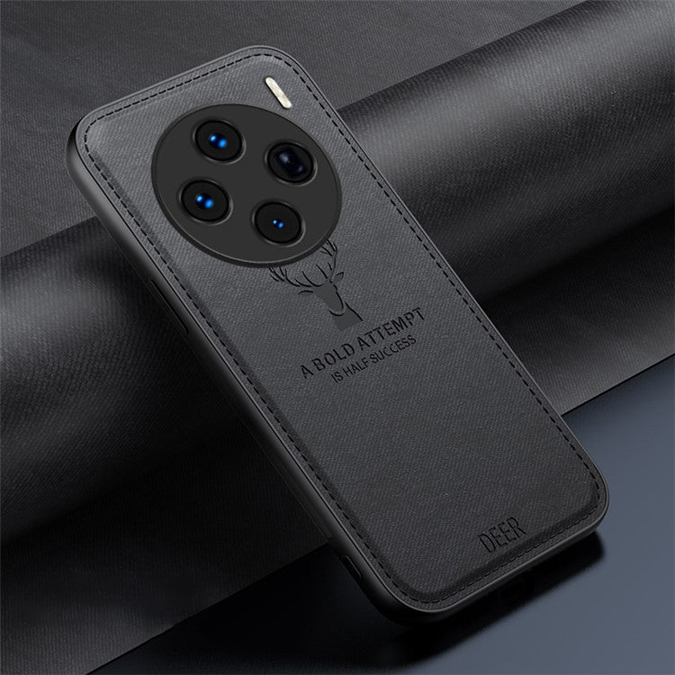 For vivo X100s 5G Case Deer Pattern Leather+PC+TPU Protective Phone Cover - Black