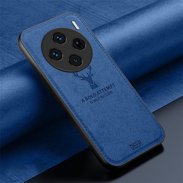 For vivo X100s 5G Case Deer Pattern Leather+PC+TPU Protective Phone Cover - Blue