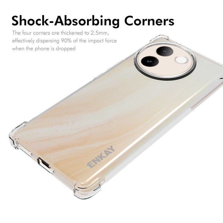 ENKAY HAT PRINCE For vivo V30e 5G TPU Case Clear Phone Cover Anti-Drop Corners Protection