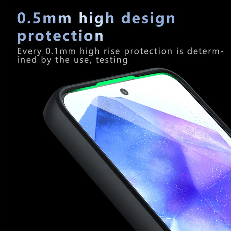 For Samsung Galaxy A55 5G Magnetic Case TPU+PC Armor Protective Phone Cover Anti-Fingerprint - Transparent Black