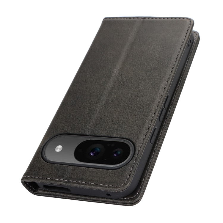 For Google Pixel 9 / Pixel 9 Pro Case PU Leather Wallet Magnetic Closing Phone Cover -  Black