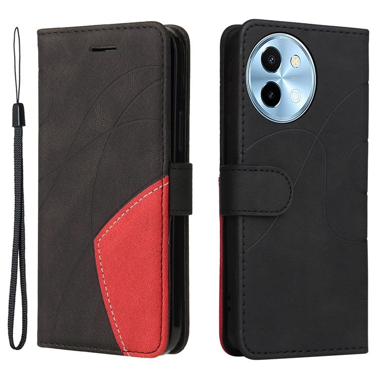 KT Leather Series-1 For vivo Y38 5G / Y200i 5G / T3x Case Wallet Dual Color Phone Leather Cover -  Black