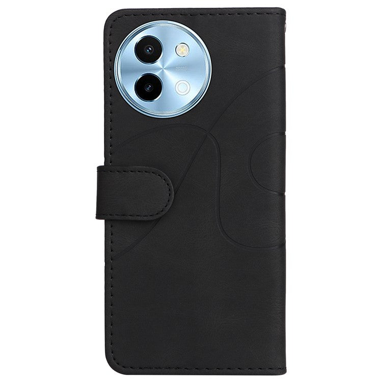 KT Leather Series-1 For vivo Y38 5G / Y200i 5G / T3x Case Wallet Dual Color Phone Leather Cover -  Black