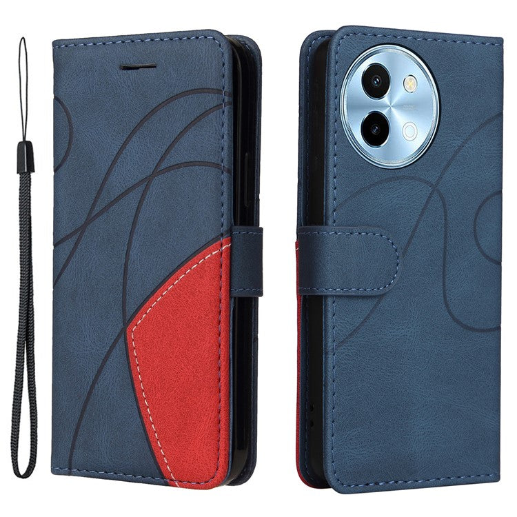 KT Leather Series-1 For vivo Y38 5G / Y200i 5G / T3x Case Wallet Dual Color Phone Leather Cover -  Blue