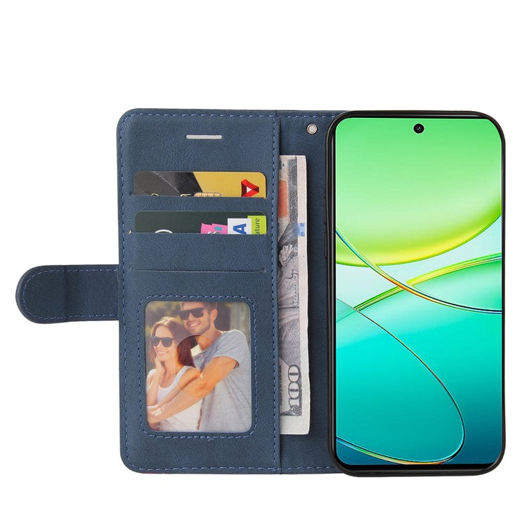 KT Leather Series-1 For vivo Y38 5G / Y200i 5G / T3x Case Wallet Dual Color Phone Leather Cover -  Blue