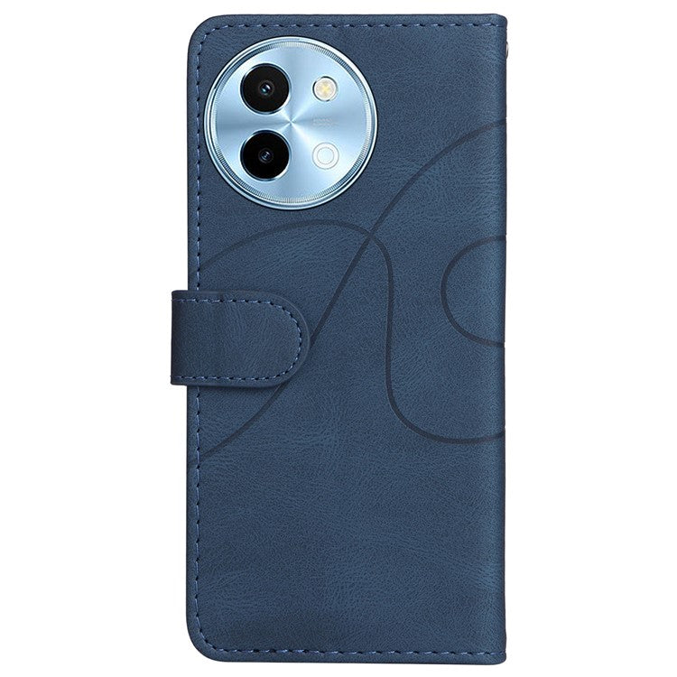 KT Leather Series-1 For vivo Y38 5G / Y200i 5G / T3x Case Wallet Dual Color Phone Leather Cover -  Blue