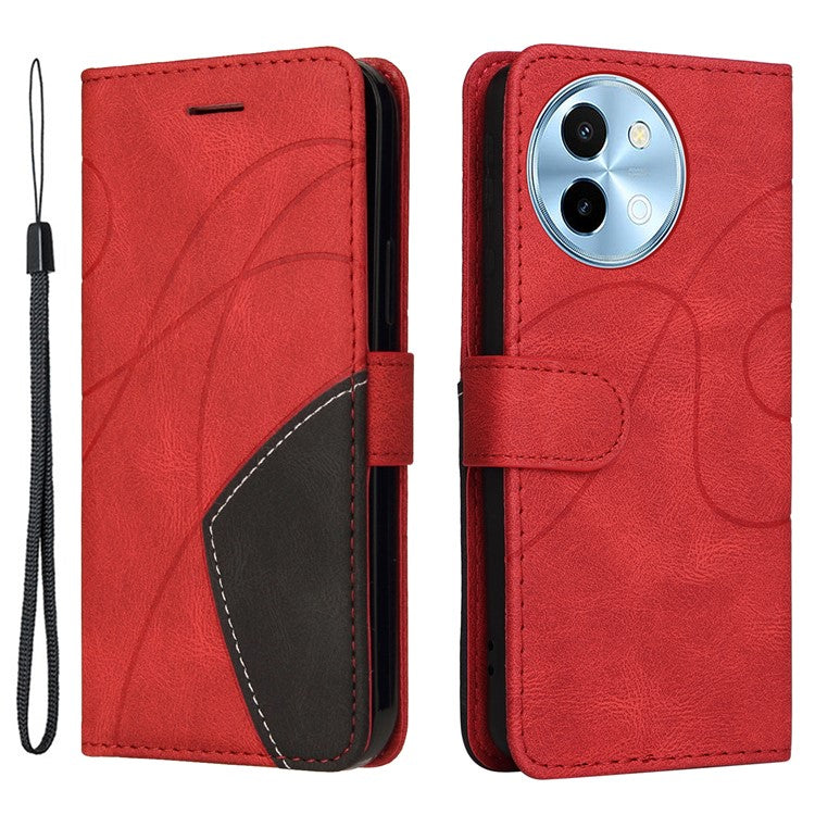 KT Leather Series-1 For vivo Y38 5G / Y200i 5G / T3x Case Wallet Dual Color Phone Leather Cover -  Red