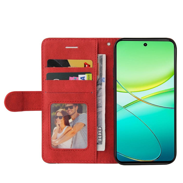 KT Leather Series-1 For vivo Y38 5G / Y200i 5G / T3x Case Wallet Dual Color Phone Leather Cover -  Red