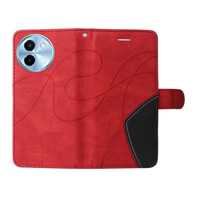 KT Leather Series-1 For vivo Y38 5G / Y200i 5G / T3x Case Wallet Dual Color Phone Leather Cover -  Red