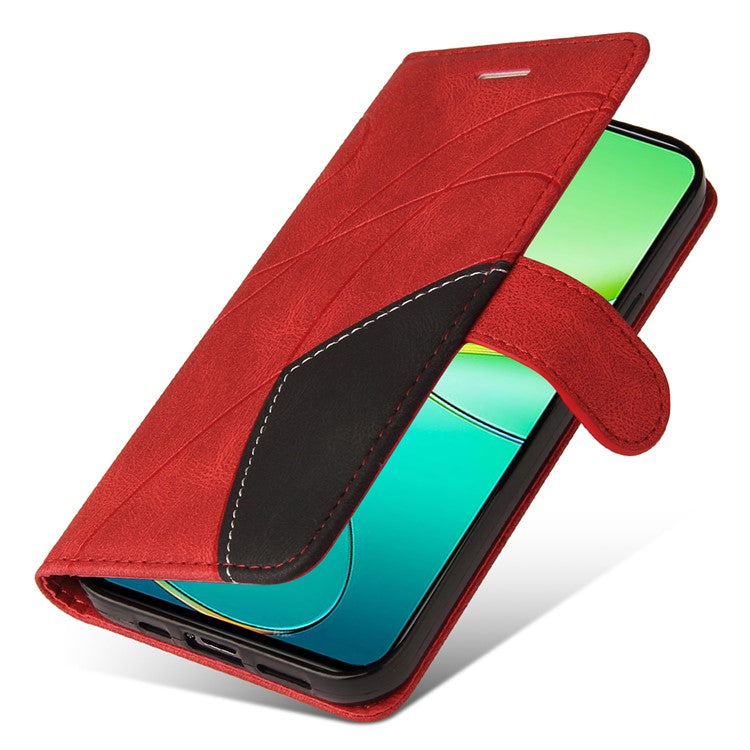 KT Leather Series-1 For vivo Y38 5G / Y200i 5G / T3x Case Wallet Dual Color Phone Leather Cover -  Red