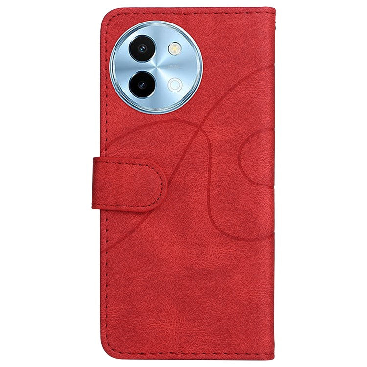 KT Leather Series-1 For vivo Y38 5G / Y200i 5G / T3x Case Wallet Dual Color Phone Leather Cover -  Red