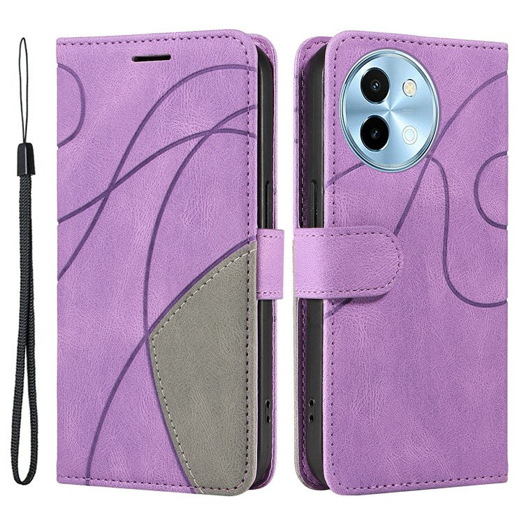 KT Leather Series-1 For vivo Y38 5G / Y200i 5G / T3x Case Wallet Dual Color Phone Leather Cover -  Light Purple