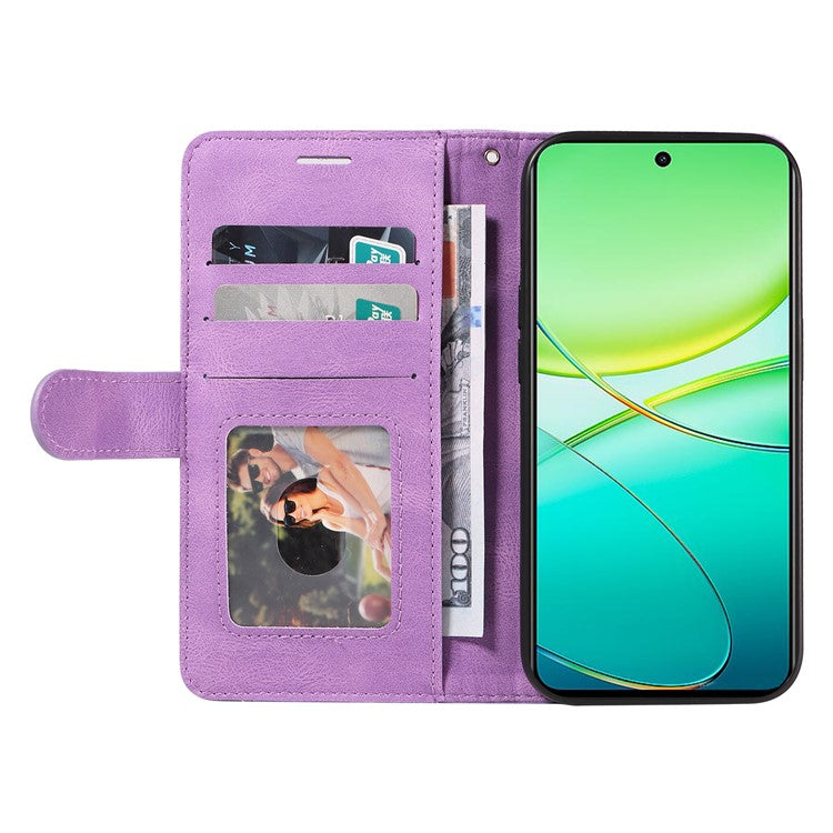 KT Leather Series-1 For vivo Y38 5G / Y200i 5G / T3x Case Wallet Dual Color Phone Leather Cover -  Light Purple