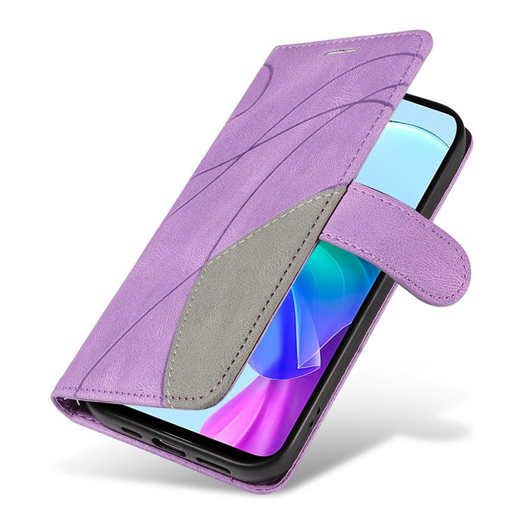 KT Leather Series-1 For vivo Y03 Case Color Splicing Flip Leather Phone Cover - Light Purple