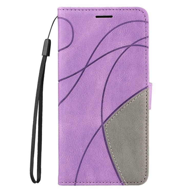 KT Leather Series-1 For vivo Y03 Case Color Splicing Flip Leather Phone Cover - Light Purple