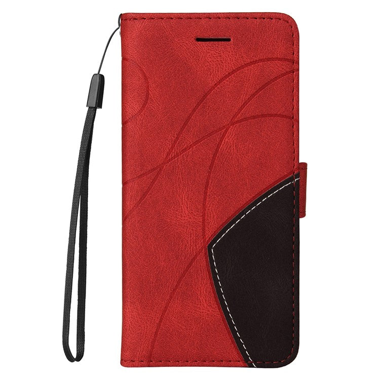 KT Leather Series-1 For vivo Y03 Case Color Splicing Flip Leather Phone Cover - Red