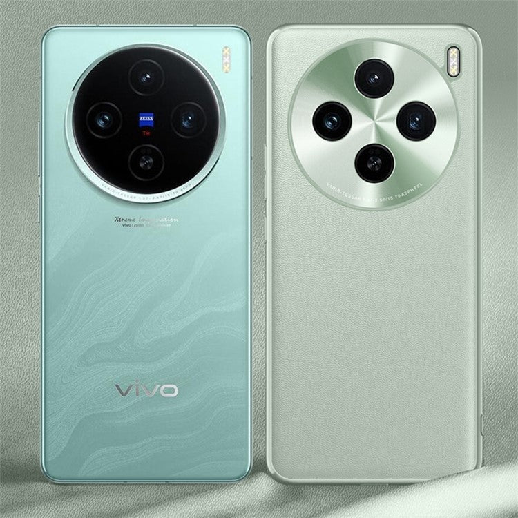 For vivo X100s Pro 5G Back Case Drop Resistant PU Leather+TPU Phone Cover - Cyan