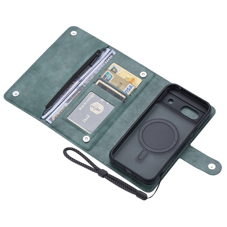 VILI GVB Series for Google Pixel 8a Case Wallet Leather Phone Cover 2 in 1 Detachable - Green