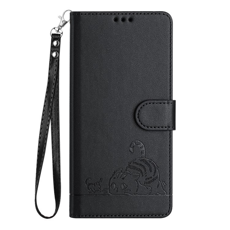 YB Imprinting Series-9 for Google Pixel 7a Case RFID Blocking Leather Phone Cover with Wallet - Black