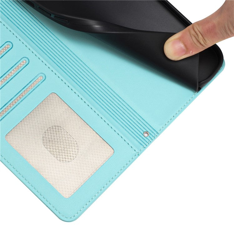 YB Imprinting Series-9 for Google Pixel 8a Case Flip Wallet Leather Phone Cover RFID Blocking - Mint Green