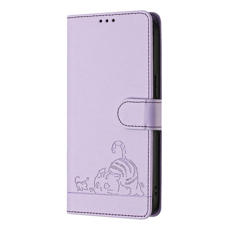 YB Imprinting Series-9 for Google Pixel 9 Pro Case Cat Mouse Wallet Leather Phone Cover - Purple