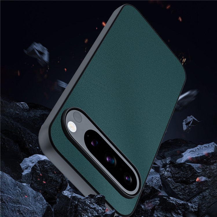 For Google Pixel 9 Pro / Pixel 9 Case PU Leather+PC+TPU Anti-Drop Slim Phone Cover - Green