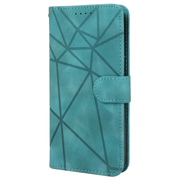 For Google Pixel 9 Pro XL Case Wallet Line Pattern Skin-Touch Phone Leather Cover - Green