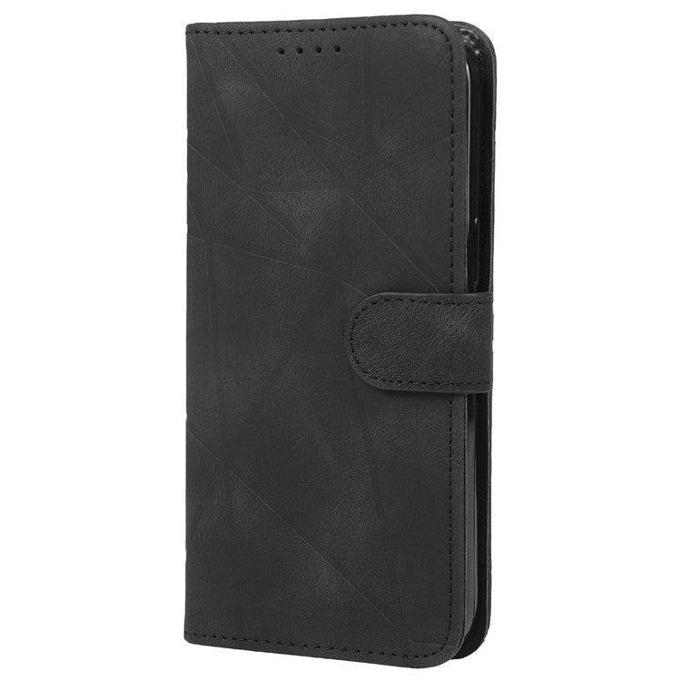 For Google Pixel 8 Pro Phone Case Skin-Friendly Imprinted Lines Leather Phone Cover - Black