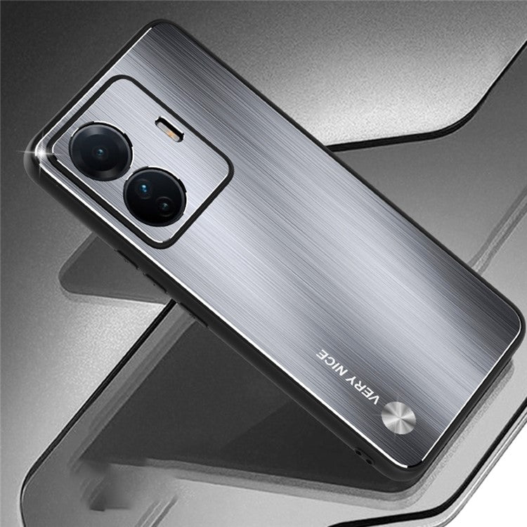 For vivo S15e 5G Brushed Surface Protective Phone Case TPU + Aluminium Alloy Shockproof Cover - Silver