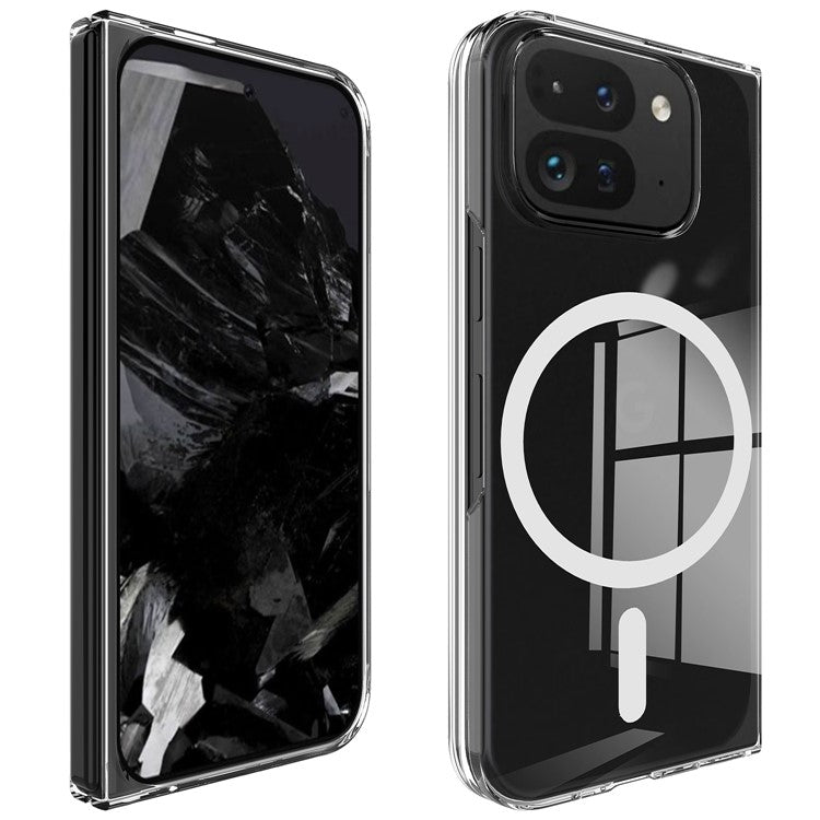 For Google Pixel 9 Pro Fold 5G Magnetic Case TPU+Acrylic Phone Cover Compatible with MagSafe