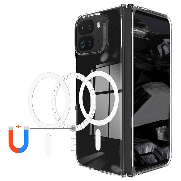 For Google Pixel 9 Pro Fold 5G Magnetic Case TPU+Acrylic Phone Cover Compatible with MagSafe