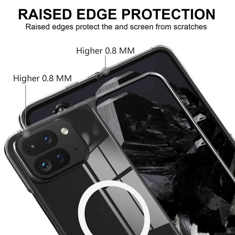 For Google Pixel 9 Pro Fold 5G Magnetic Case TPU+Acrylic Phone Cover Compatible with MagSafe